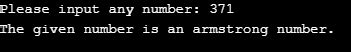 Armstrong Number Program in Python Strin Input 的图像结果