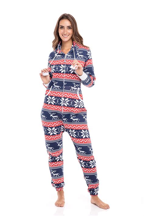 Women's Jumpsuit Unisex Sleepwear Ladies One Piece Non Footed Pajamas ...