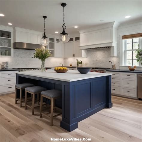 Navy Blue Kitchen Island