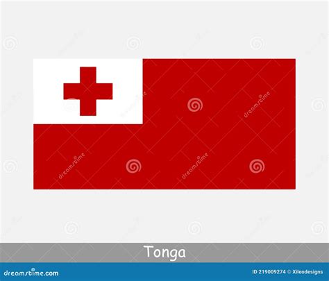 National Flag of Tonga. Tongan Country Flag. Kingdom of Tonga Detailed Banner Stock Vector ...