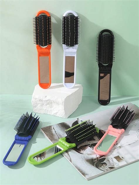 1pc Travel Comb With Mirror, Folding Comb, Hair Massage Comb, Compact ...