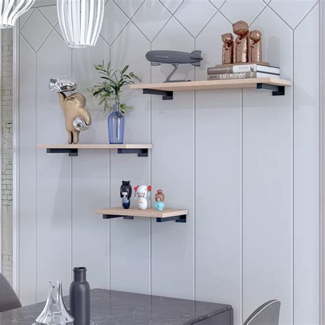 Ihomepark Set of 4 Heavy Duty Black Floating Shelf Brackets - India | Ubuy