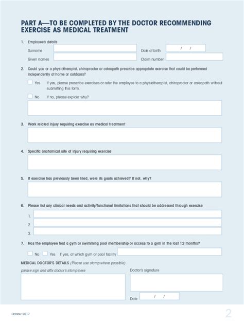 2017-2026 Form AU Claim for Exercise as Medical Treatment - Blank ...