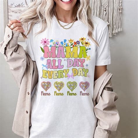 Mama All Day Every Day Coquette Bow Mother Day Shirt Mom Mode Tshirt ...