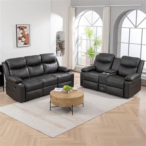 Amazon.com: PALLOME Recliner Sofa Set - Reclining Sofa Couch Set, 2 ...