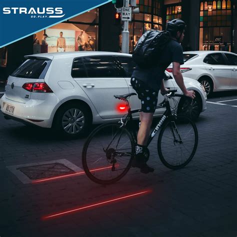 Strauss Bicycle Flash Tail Light with Laser| Waterproof | 7 Light Mode ...