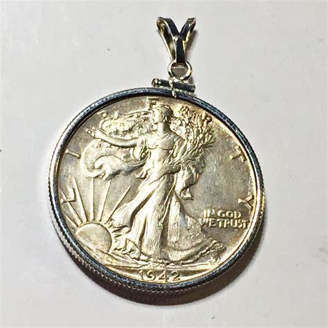 1943 Silver Walking Liberty Half Dollar*In Silver Colored Bezel For ...