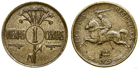 1 cent, 1925, Litwa - E-aukcja - Warszawskie Centrum Numizmatyczne