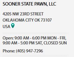 Just called SOONER STATE PAWN | Oklahoma Shooters