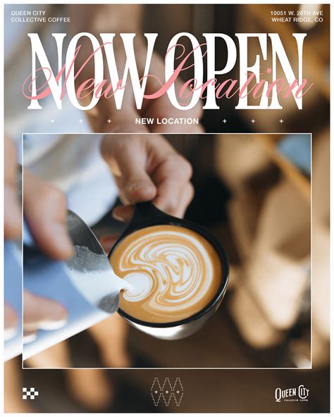 QUEEN CITY COFFEE GRAND OPENING - POSTER MOCKUP on Behance