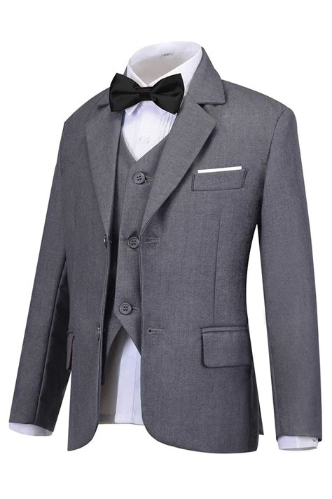 Suit for Boys Kids Slim Fit Tuxedo 5 Piece Formal Suits Set Youth Suits ...