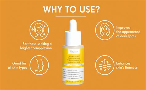 Wellycosta 10% Vitamin C Face Serum with Niacinamide & Hyaluronic Acid ...