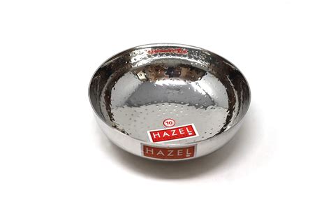 HAZEL Stainless Steel Hammered Tone Kadai Tasra, Diameter 20.5 cm with ...