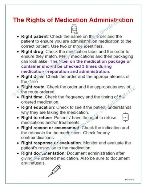 Rights of Medication Administration and Quiz - Etsy