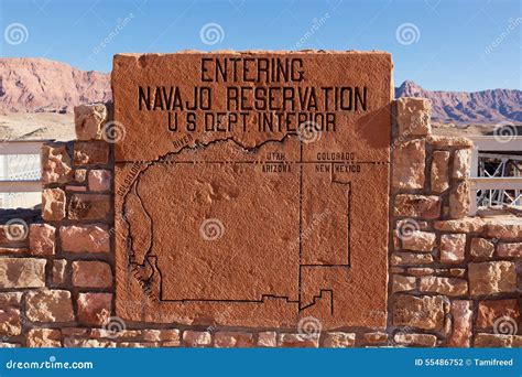 Navajo Reservation Sign editorial photography. Image of colorado - 55486752