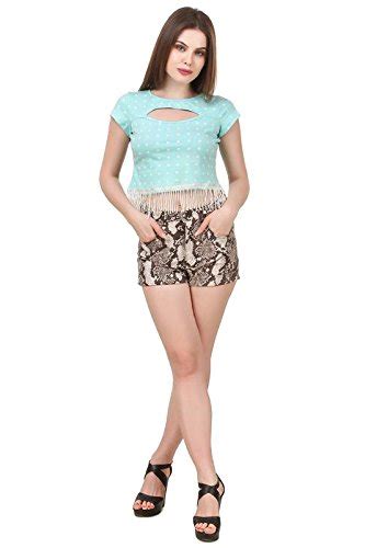 Buy era style Unique Light Blue Spot Printed Cold Shoulder, Cotton ...