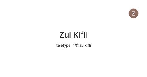 Zul Kifli — Teletype