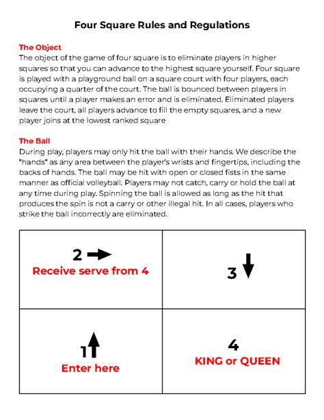 Four Square Rules - Google Docs - Four Square Rules and Regulations The ...