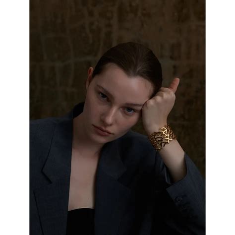 Twig Geometric Hollow Wide Cuff Bangle Bracelet – Sumaeoa
