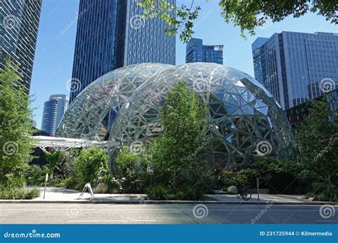 Amazon Spheres Glass Office Buildings in Seattle during the Day ...