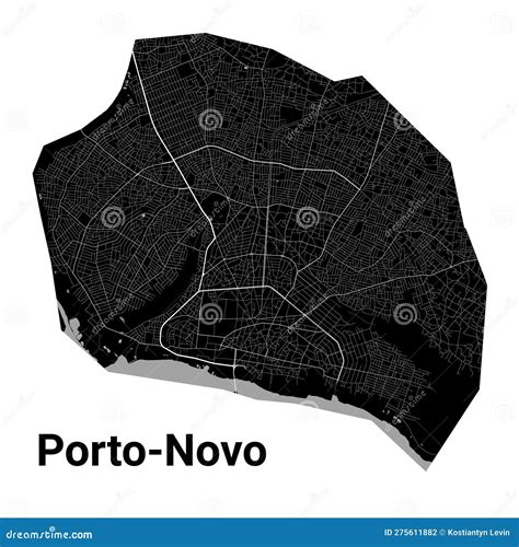 Detailed Map Of Porto-Novo City, Capital Of Benin. Municipal Administrative Area Map With ...