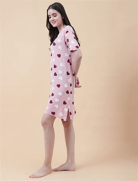 Buy Viscose Mix Printed Round Neck Nightdress at Marks & Spencer