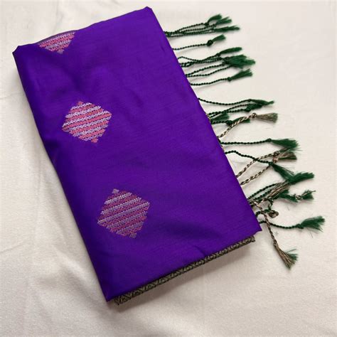 Royal Purple & Bottle Green – Soft Silk Saree with Geometric Pallu -SK ...