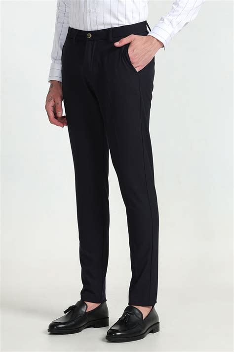 Buy Men's Poise Dark Black Trousers Online | SNITCH