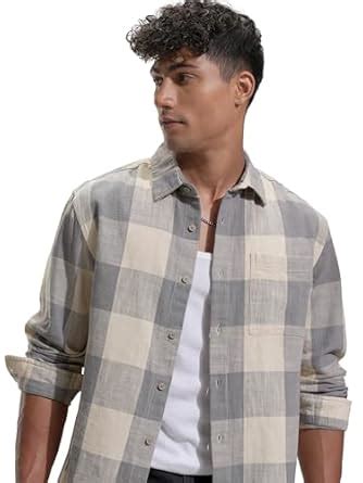 Highlander Men's Relaxed Fit Shirt (HLSH020413_Grey M) : Amazon.in ...