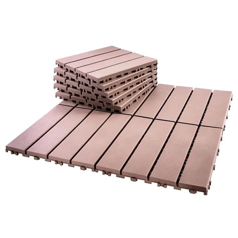 Amazon.com: Spurtar Plastic Interlocking Deck Tiles - 9 Pack 11.3" x 11 ...