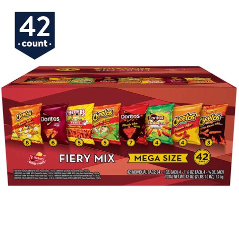 Buy Frito-Lay Fiery Mix Chips and Snacks Variety Pack 42 oz, 42 Count ...