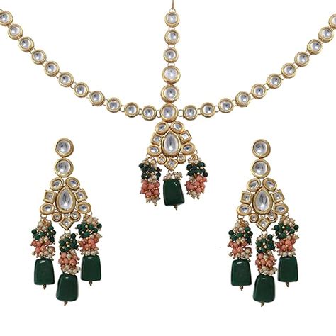 Women's 18K Gold Plated Multicolor Kundan Stone/Uncut Kundan/Dibbi Kun ...