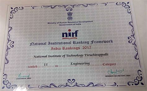 NIT Trichy - NIRF 2017