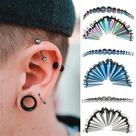 Black And Gold Ear Gauges at Doreen Woods blog