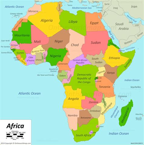 African Countries And Capitals Map