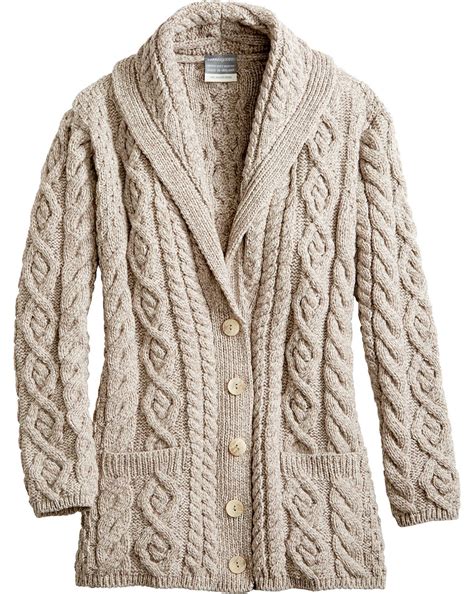 Women's Irish Supersoft Wool Shawl-Collar Cardigan | Wool sweaters ...