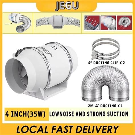 Promo Kipas Angin Buang Diam Ekstraktor 4"/6"/8" Turbocharged 220V ...