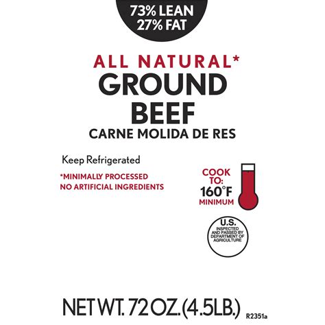 Buy All Natural*, 73% Lean/27% Fat, Ground Beef, Tray, 4.5lbs, (Fresh ...