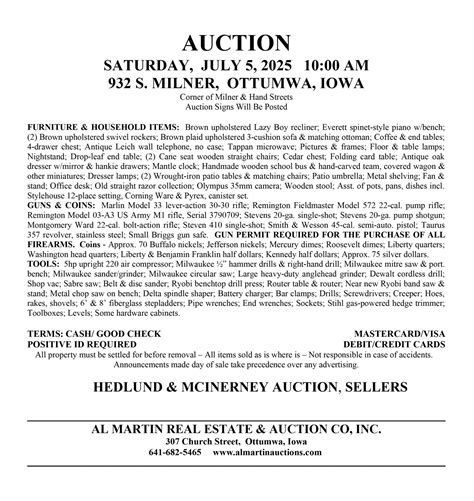 July Auctions - Al Martin