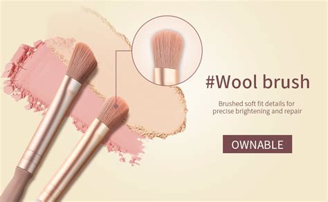 Aternal Travel Makeup Brushes Set Professional With Mirror, 5Pcs ...