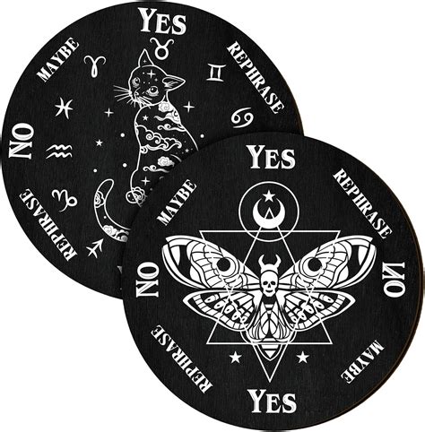 Buy 2 Pieces Wooden Pendulum Boards with Butterfly Stars Moon and Cat ...