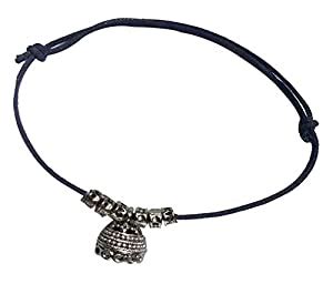 Buy GURJARI JEWELLERS Black Thread Anklet with Jhumki for Women at ...
