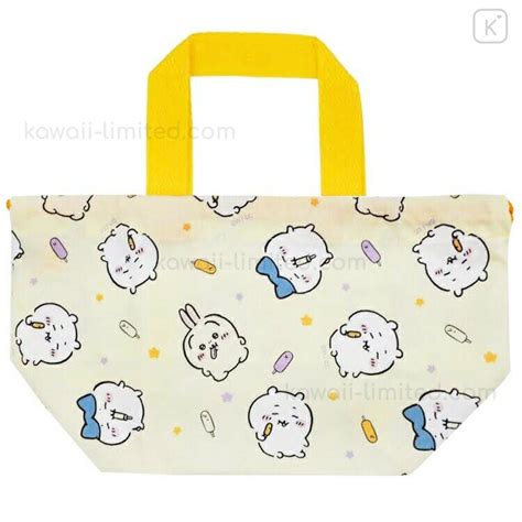 Japan Chiikawa Bento Lunch Bag - Hachiware / Light Yellow | Kawaii Limited