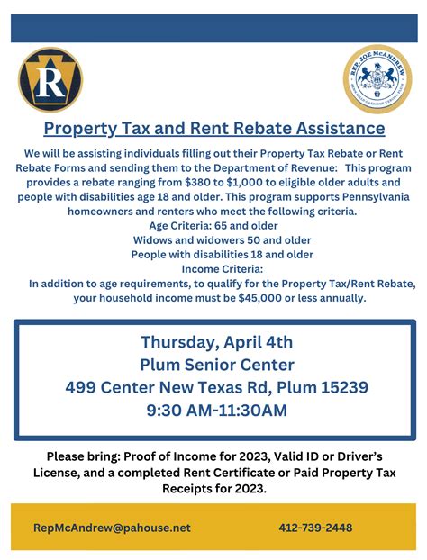 Property Tax and Rent Rebate Assistance | Plum PA