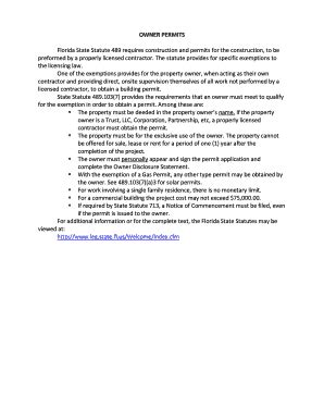 Fillable Online OWNER PERMITS Fax Email Print - pdfFiller