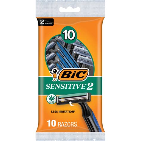 BIC Sensitive 2 Disposable Razors for Men, 2 Blades for Sensitive Skin ...