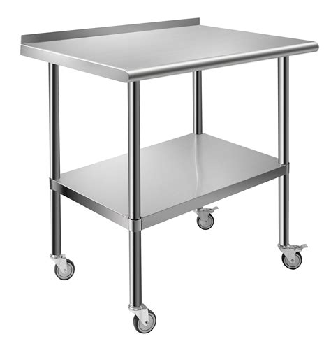 Buy Nisorpa Commercial Stainless Steel Table with Caster Wheels 36x24in ...