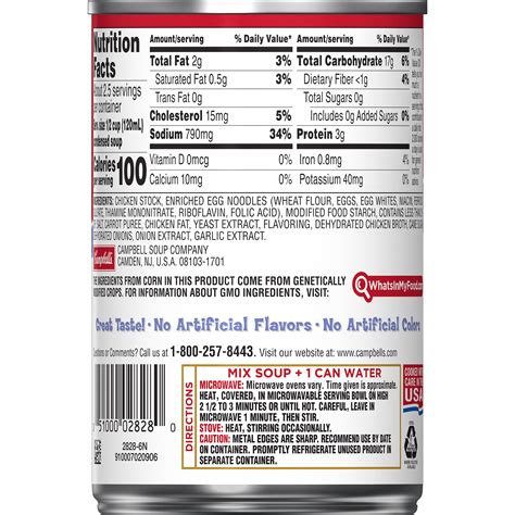 List Of Best Campbell's Chicken Noodle soup Nutrition Ever – Easy ...