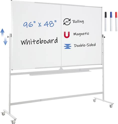 Amazon.com : FORTUNO Large Magnetic Mobile Whiteboard 96"x48", Rolling ...