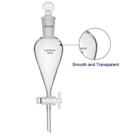 Buy Labasics Borosilicate Glass 125ml Conical Separatory Funnel with ...